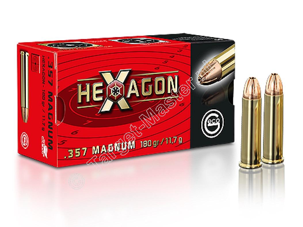 Geco HEXAGON Munitie .357 Magnum 180 grain Jacketed Hollow Point verpakking 50